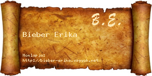 Bieber Erika névjegykártya